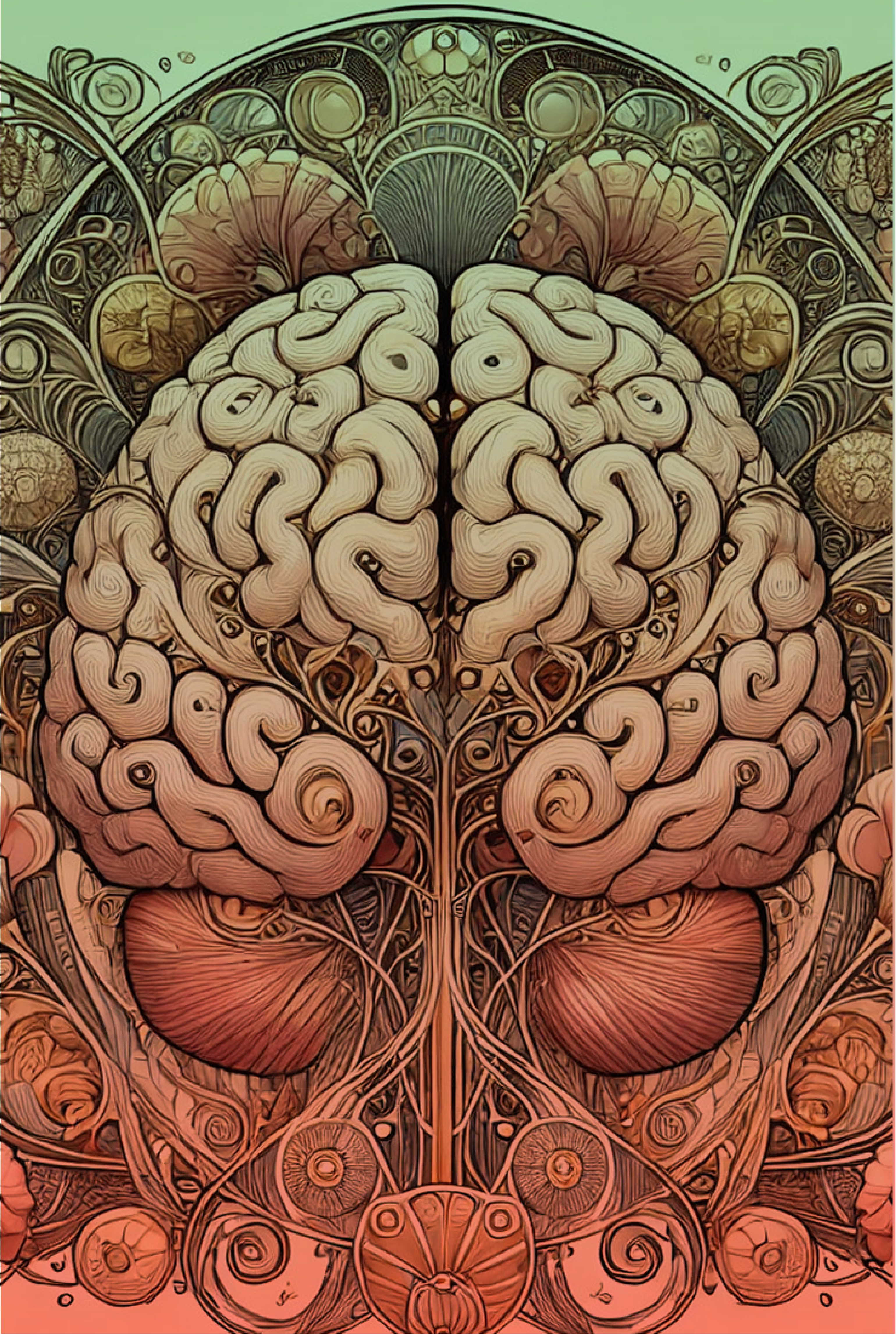 Art Nouveau brain design